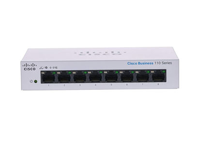Picture of Cisco Business CBS110-8T-D Unmanaged Switch | 8 Port GE | Desktop | Ext PS | Limited Lifetime Protection (CBS110-8T-D)